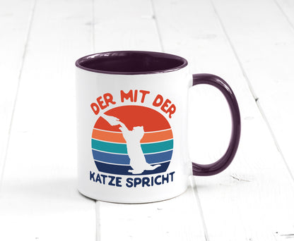 Der mit Katze Spricht | Katzenliebhaber Humor Tierliebhaber Geschenkidee Tasse