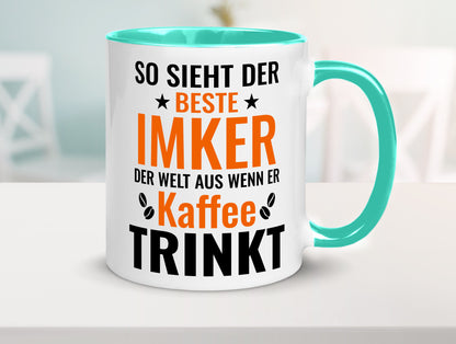 Kaffee trinkt: Imker | Imkerei lustiger Spruch Geschenk Humor Geschenkidee Tasse