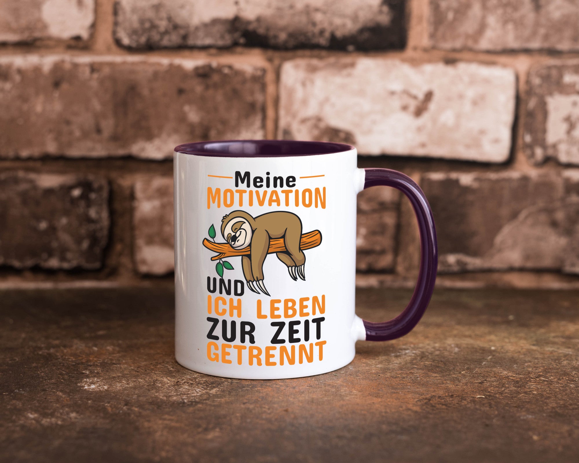 Keine Motivation | Faultier Tasse Büro Humor faul Geschenk Arbeit Kollegen