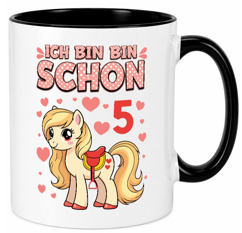 5. Geburtstag | 5 Jahre Mädchen Reiten Pony Humor Geschenkidee Tasse