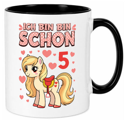 5. Geburtstag | 5 Jahre Mädchen Reiten Pony Humor Geschenkidee Tasse