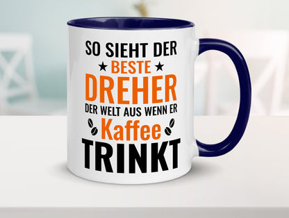 Kaffee trinkt: Dreher | Fräser Geschenkidee Humor Tasse