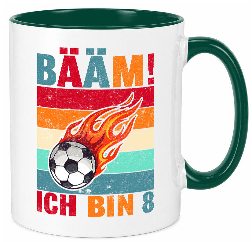 8. Geburtstag | Bääm ich bin 8 Fußball Geschenk Geschenkidee lustiger Spruch Tasse