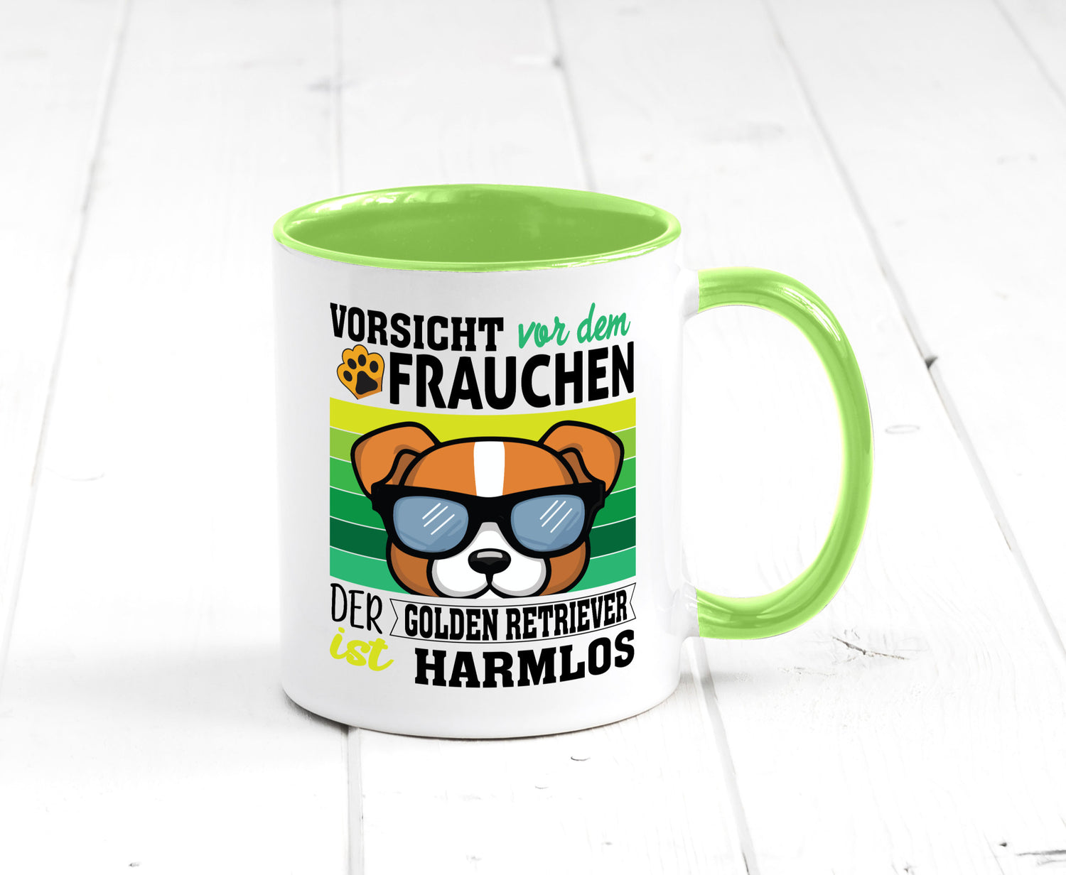 Vorsicht vor dem Frauchen Golden Retriever ist Harmlos lustiger Spruch Geschenk