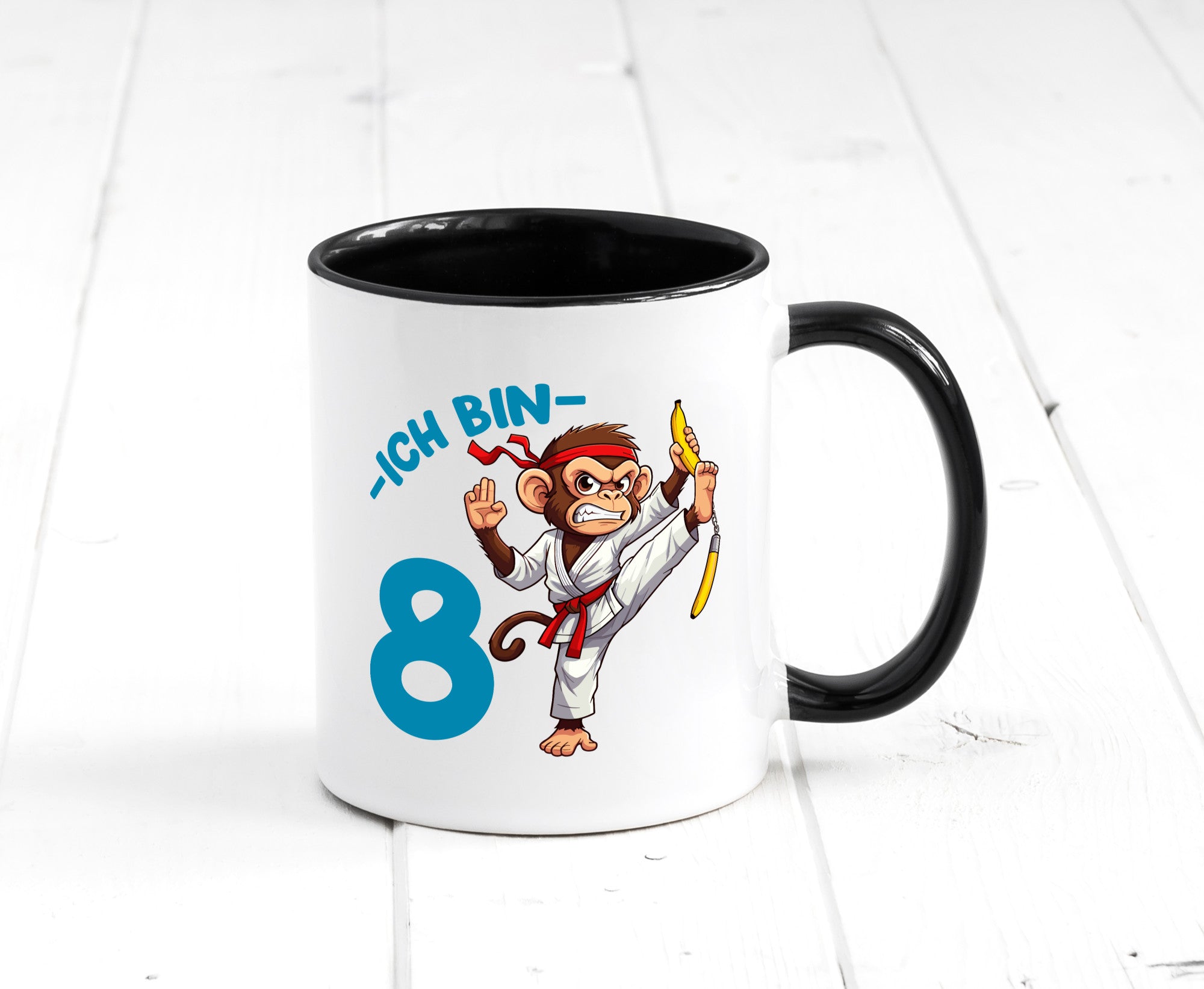 Ich bin 8 | 8. Geburtstag Karate Kampfsport Affe lustiger Spruch Geschenk