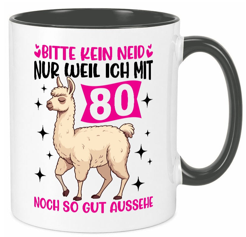 80. Geburtstag | 80 Jahre Lama gut aussehen Geschenk Geschenkidee lustiger Tasse