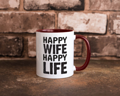 Happy Wife | Ehemann Tasse Ehefrau Humor Statement Geschenkidee
