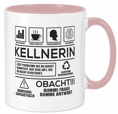 Achtung Probleme Kellnerin | Beruf kellnern Bedienung lustiger Spruch Geschenk