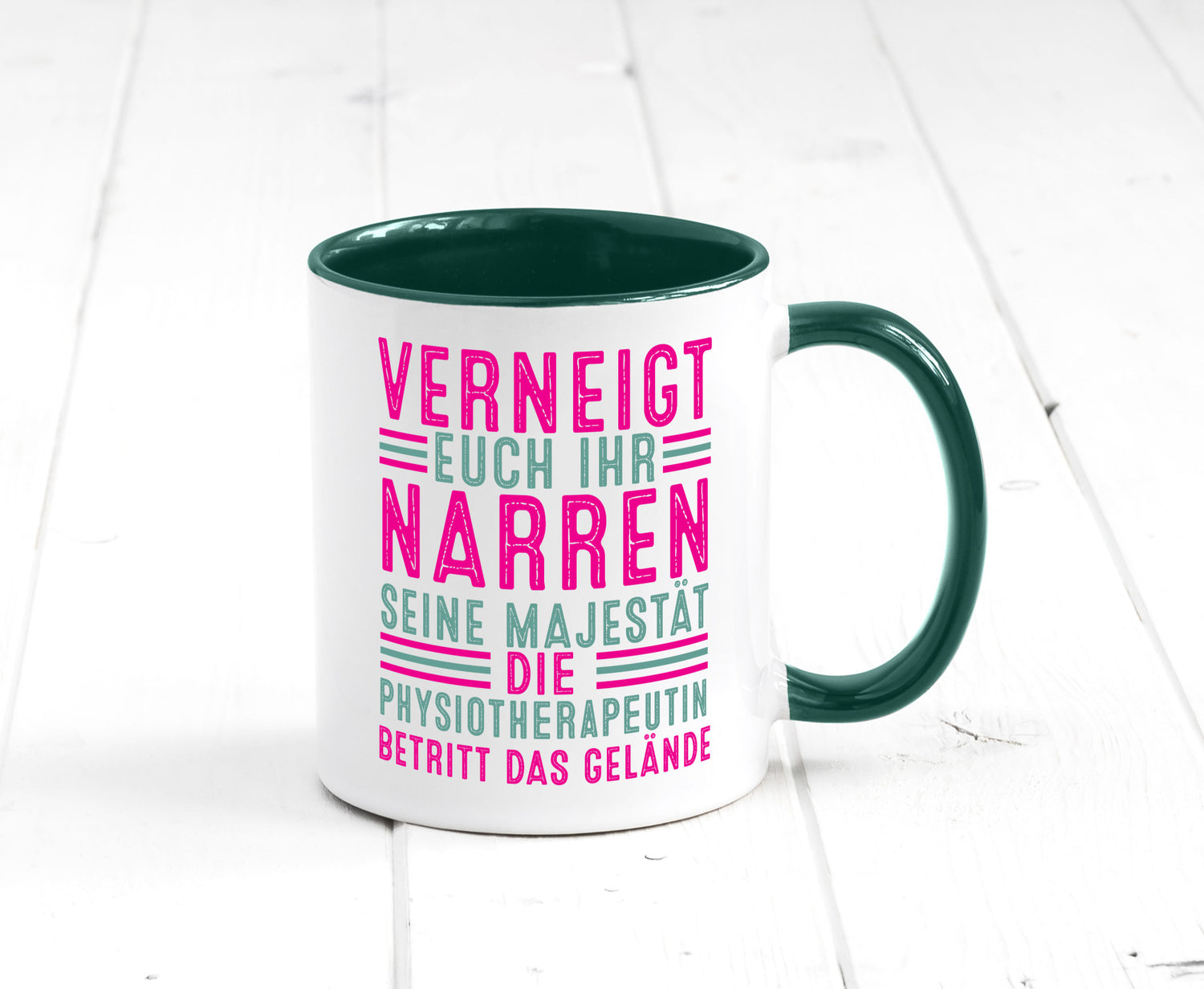 Verneigt euch: Physiotherapeutin Humor Geschenkidee Tasse
