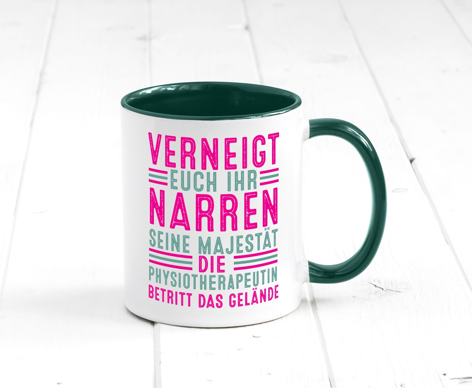 Verneigt euch: Physiotherapeutin Humor Geschenkidee Tasse