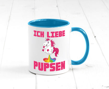 Ich liebe pupsen | Einhorn Pups lustiger Spruch Humor Geschenkidee Tasse