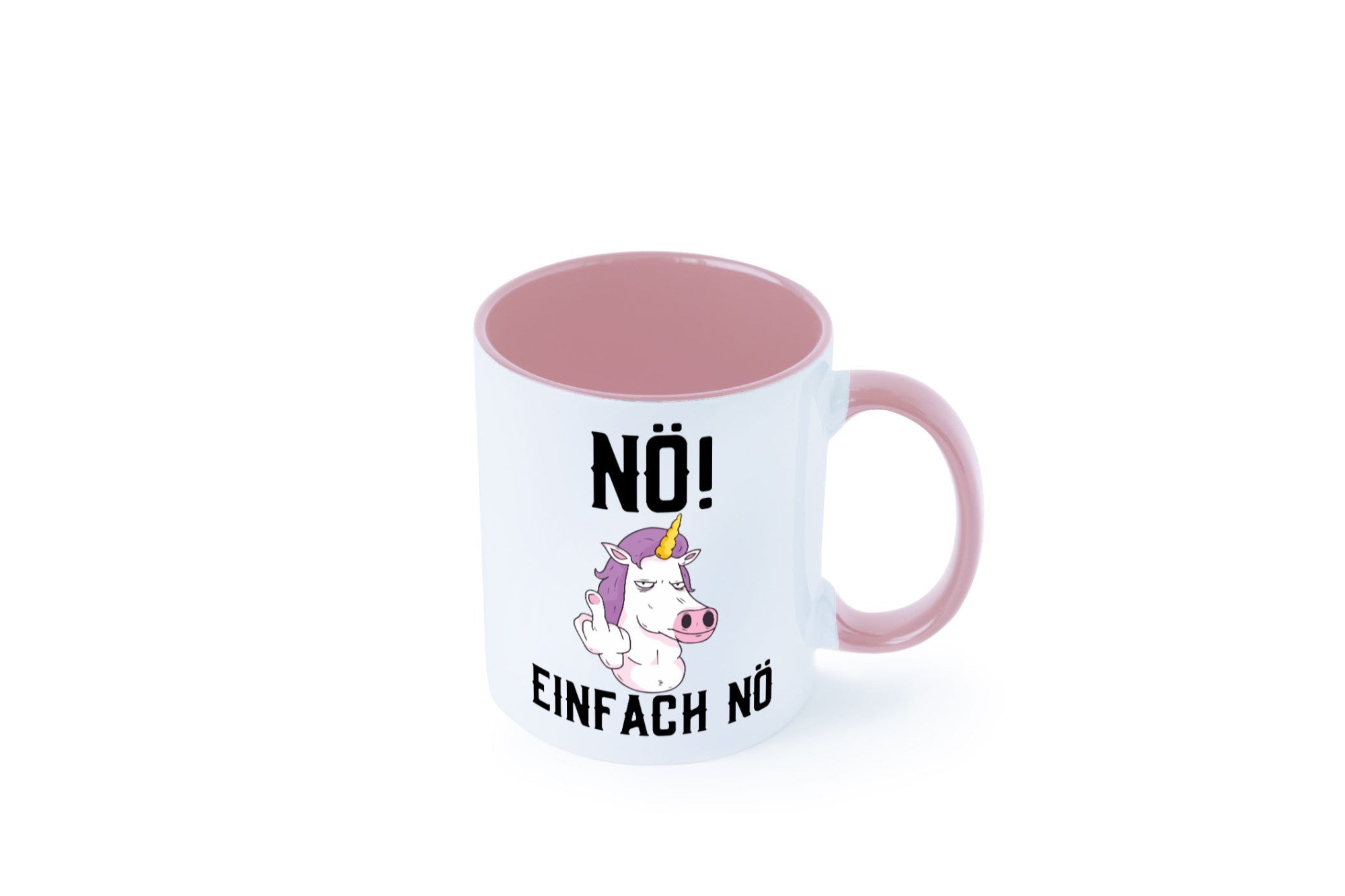 Einfach Nö | Keinen Bock Einhorn Mittelfinger Comic Geschenkidee Humor Tasse