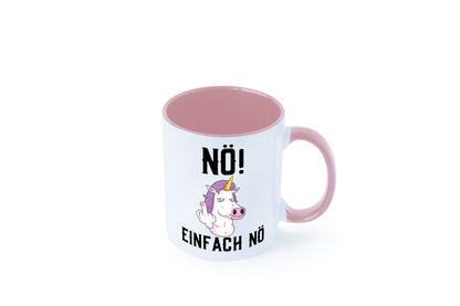 Einfach Nö | Keinen Bock Einhorn Mittelfinger Comic Geschenkidee Humor Tasse