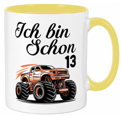 13. Geburtstag | Monster truck 13 Jahre Geschenkidee Humor Tasse