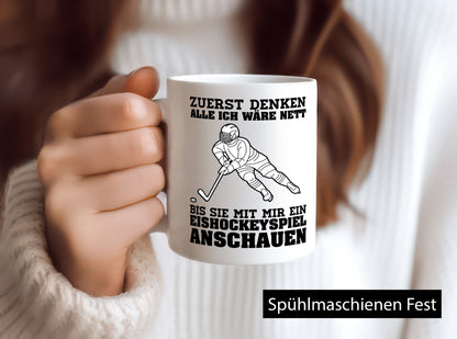 Eishockeyspiel | Eishockeyfan Tasse Eishockeyspieler Humor Geschenkidee