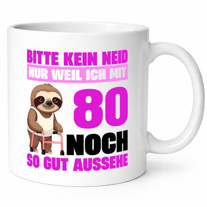 80. Geburtstag | Bitte kein neid Faultier 80 Jahre v2 Geschenk Geschenkidee