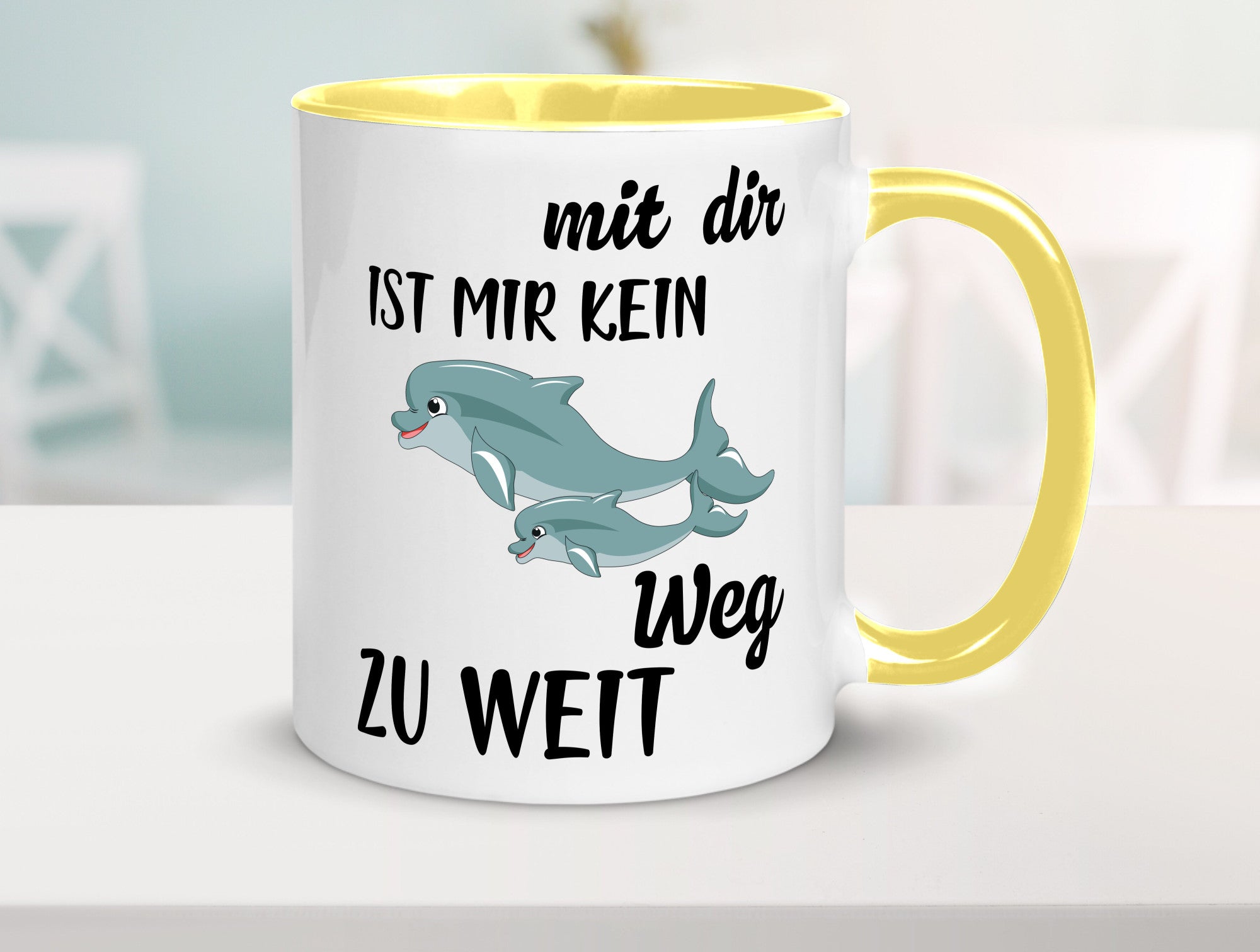 Mir dir ist kein weg zu weit | Delphin Beste Freunde Humor Geschenkidee Tasse