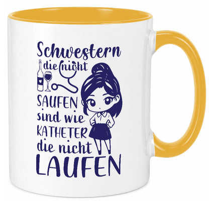 Schwestern die nicht saufen | Krankenschwester Alkolhol Geschenkidee Humor Tasse