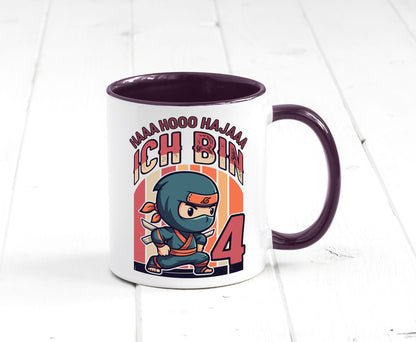 4. Geburtstag | Ninja Junge 4 Jahre lustiger Spruch Geschenk Geschenkidee Tasse