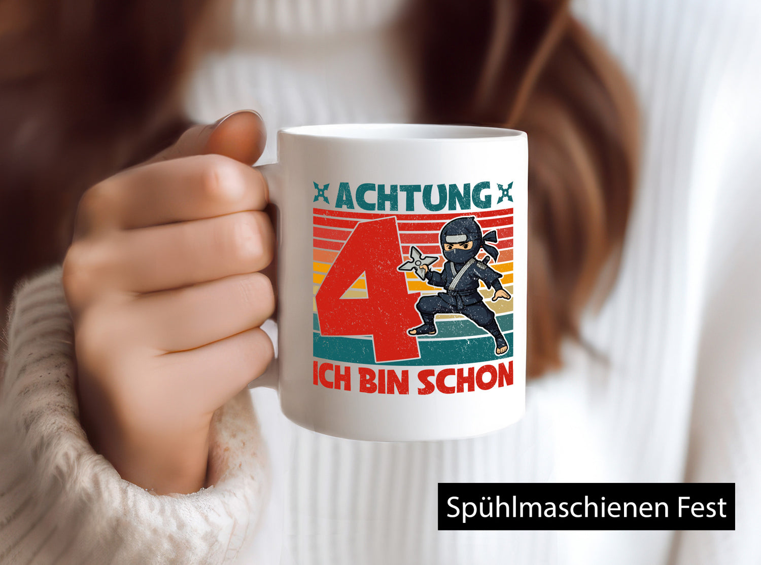 4. Geburtstag | 4 Jahre Ninja Kindergeburtstag lustig Geschenkidee Geschenk