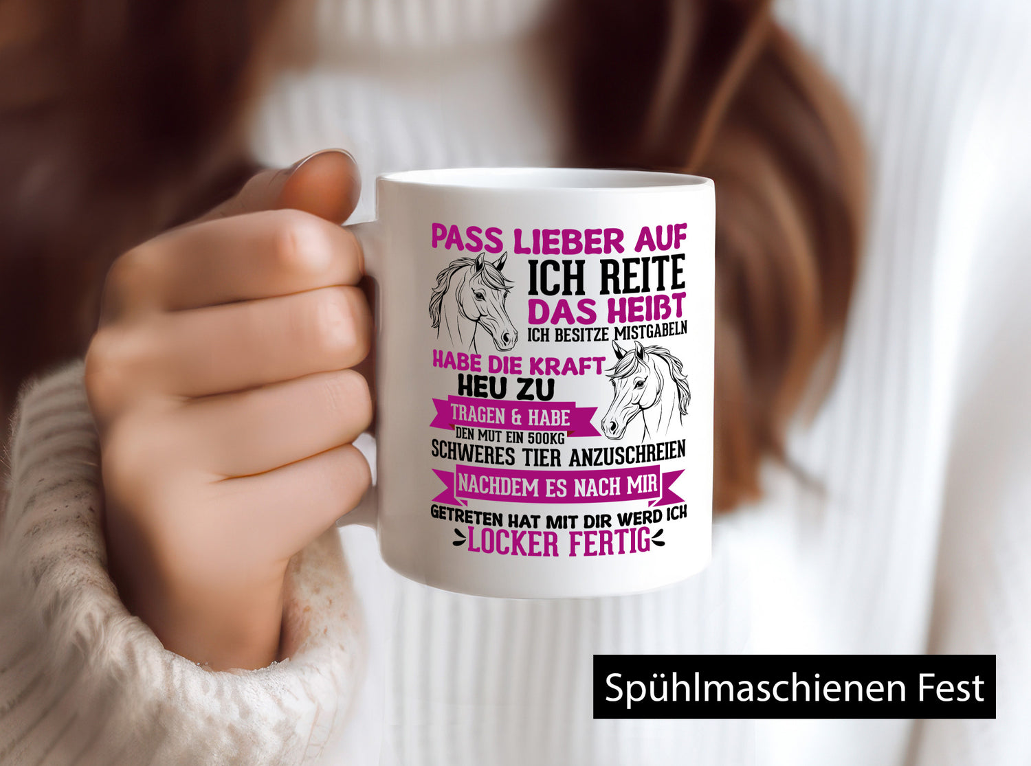Reiten | reiterin Schweres Pferd dich mach ich fertig Geschenk Humor