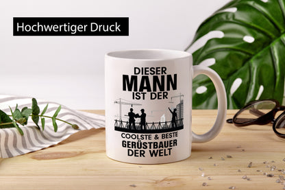 Coolster Gerüstbauer | Männer Tasse Baustelle lustiger Spruch Geschenk Humor