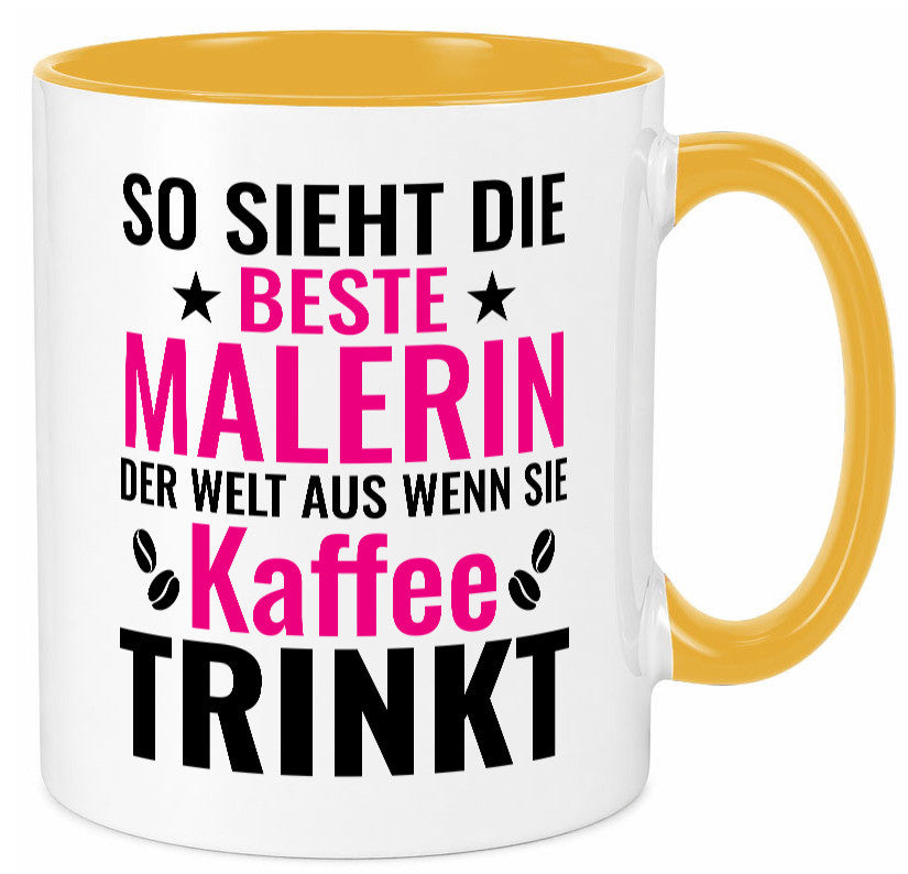 Kaffee trinkt: Malerin | Malerinnen lustiger Spruch Geschenk Humor Geschenkidee Tasse