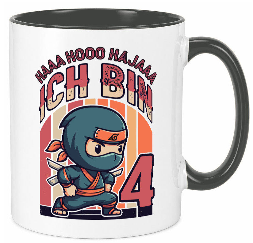 4. Geburtstag | Ninja Junge 4 Jahre lustiger Spruch Geschenk Geschenkidee Tasse