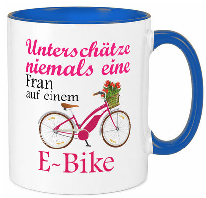 Unterschätze niemals eine Frau | E-Bike Sport Rad fahren lustig Humor