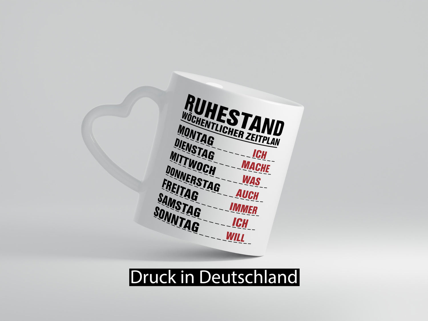 Ruhestand Zeitplan | Wochentage Rentner Pension Spruch Humor Jubiläum