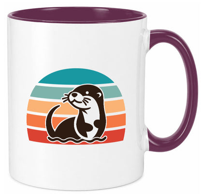 See Otter | Sunset Retro Vintage Natur lustiger Spruch Geschenk Humor Tasse