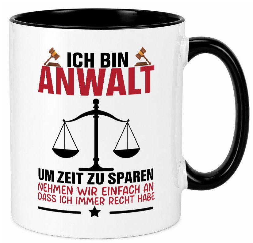 Zeit sparen | Anwalt Jura Jurist Humor Geschenkidee Tasse