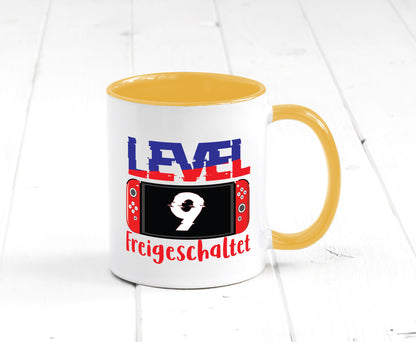 Level 9 Freigeschaltet | 9. Geburtstag Zocker Gamer Humor Geschenkidee Tasse