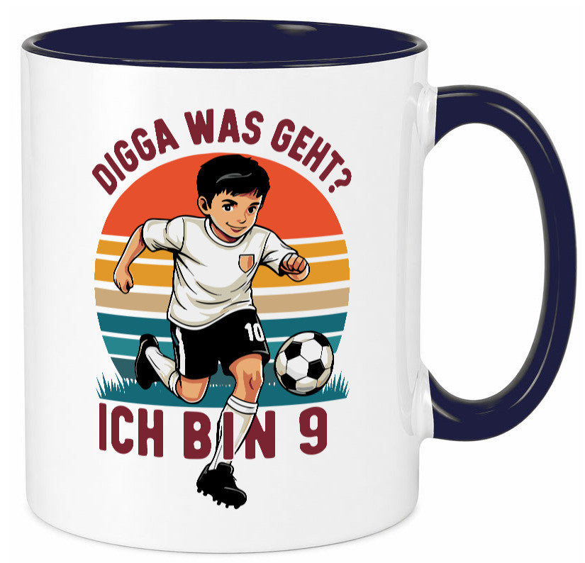 9 Geburtstag | Jahre Digga was geht ab Fußball lustig Geschenkidee Geschenk