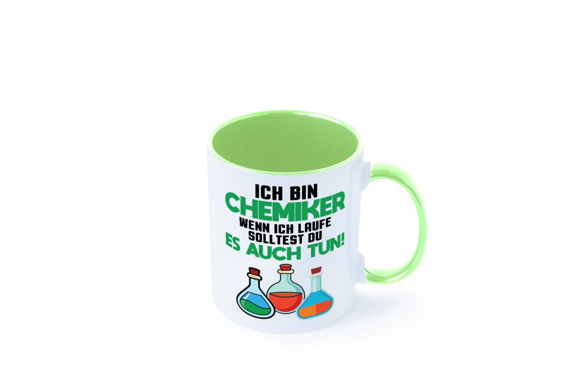 Ich bin chemiker wnen laufe solltest du es auch tun Humor Geschenkidee Tasse