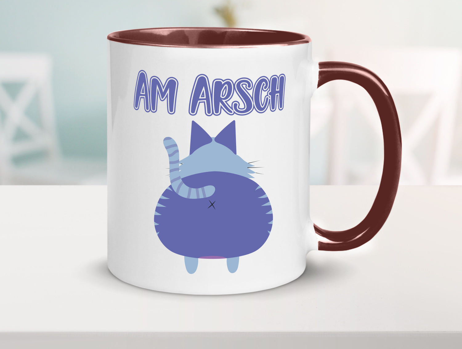 Am Arsch | Katzenmotiv Tasse Kollege Katzenbesitzer Geschenkidee Arbeit