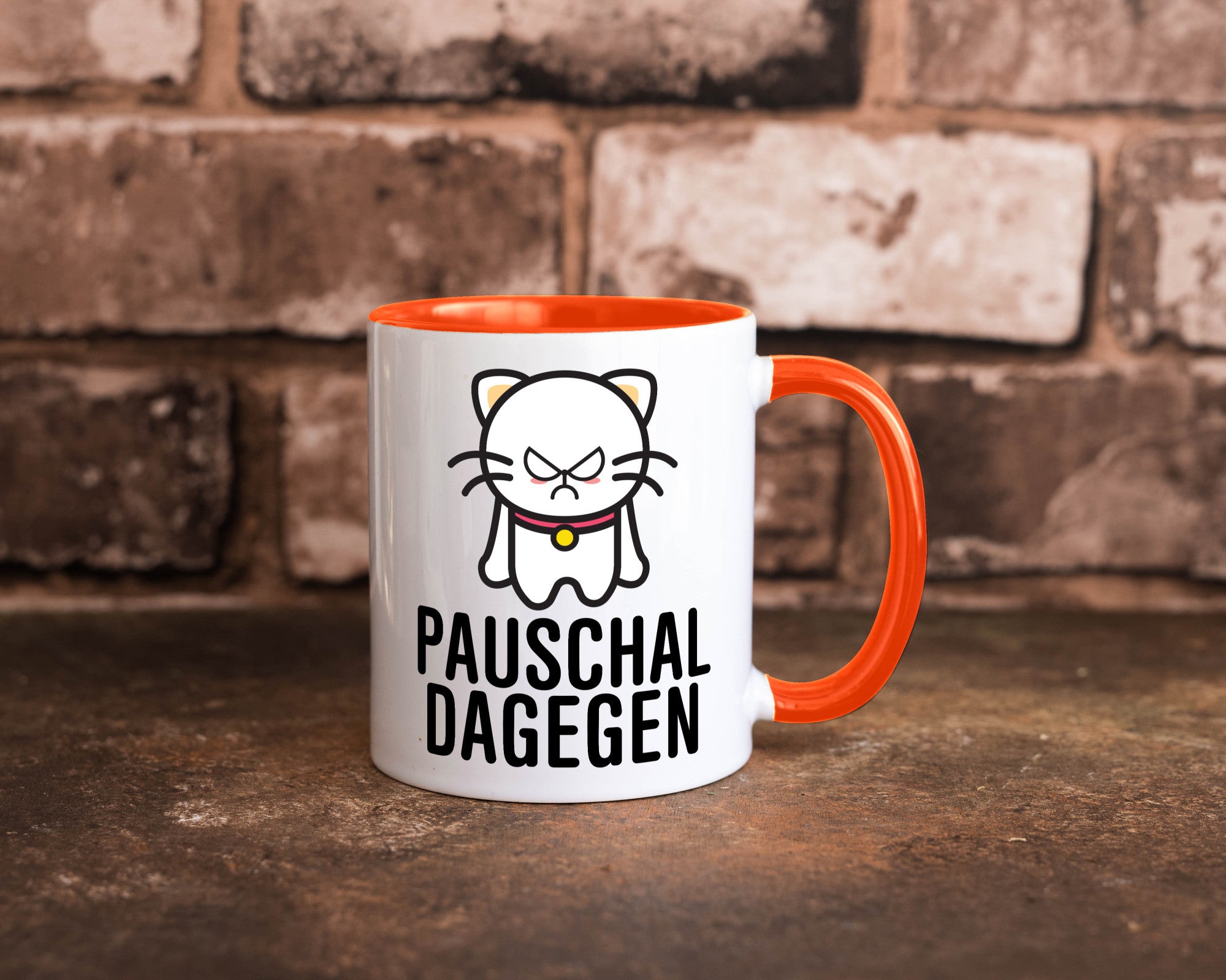 Pauschal dagegen | Katze Wut Geschenk Tierliebhaber Humor lustiger Spruch Tasse