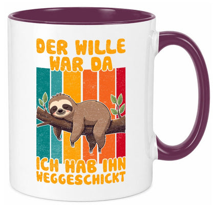 Hab den willen weggeschickt | Faultier Arbeitskollegen Humor Arbeit Kollegen Tasse