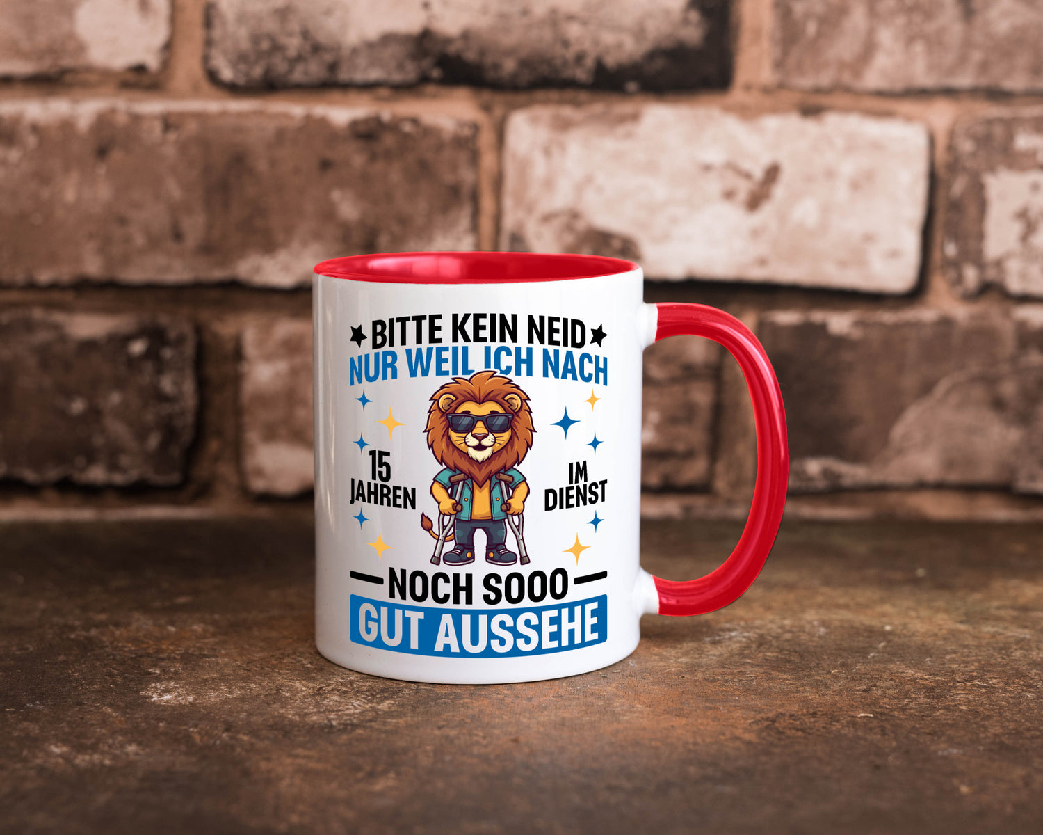 15 Jahre im Dienst | Arbeitsjubiläum Arbeit lustig Kollegen Büro Geschenk Tasse