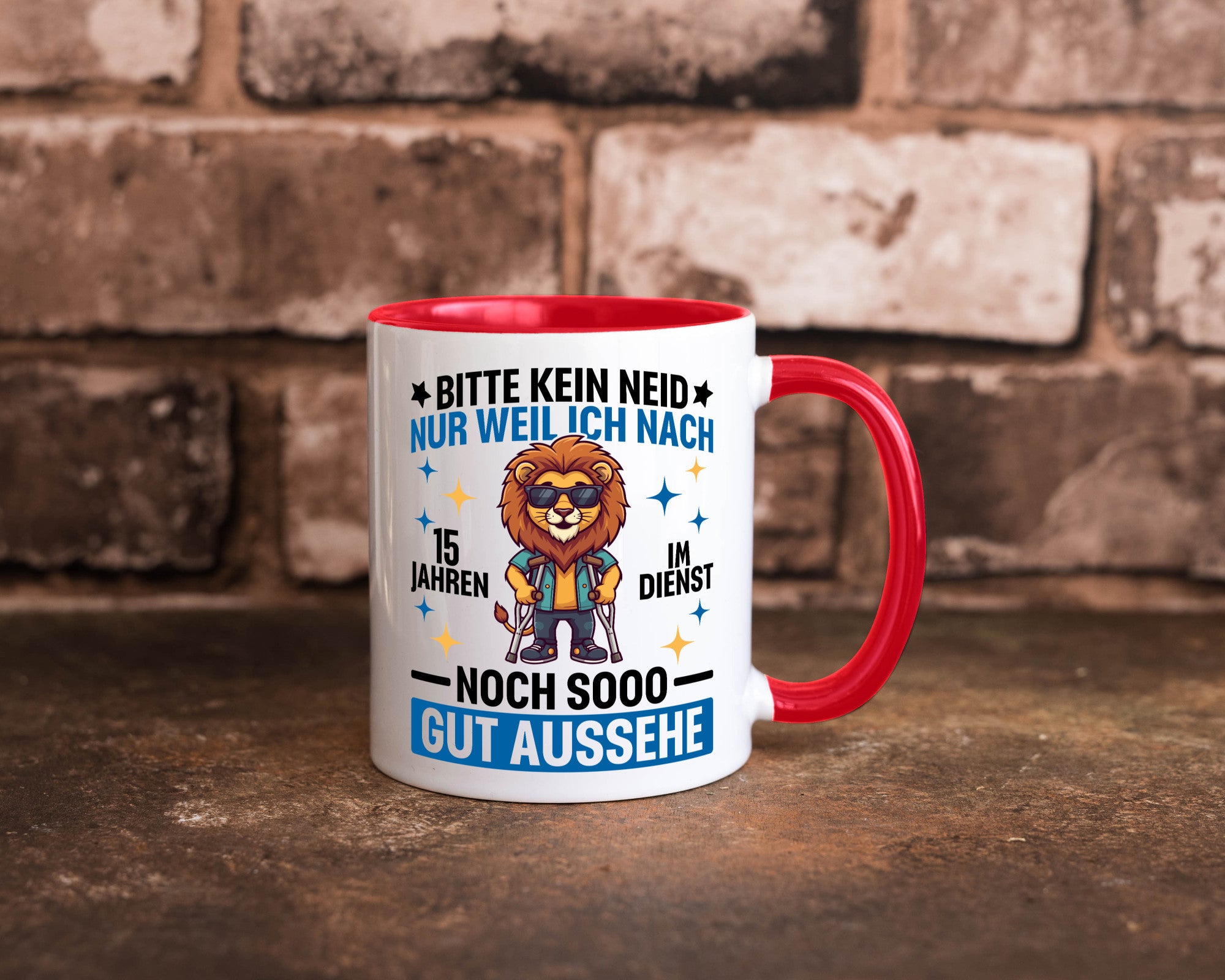 15 Jahre im Dienst | Arbeitsjubiläum Arbeit lustig Kollegen Büro Geschenk Tasse