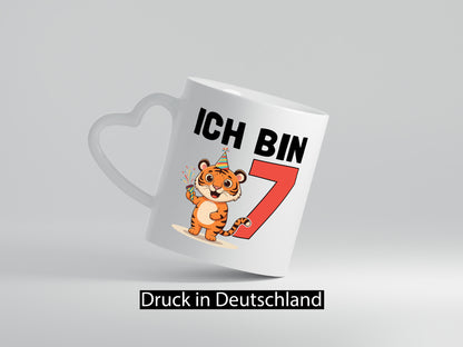 7. Geburtstag | 7 Jahre Tiger Geschenk Geschenkidee lustiger Spruch Tasse