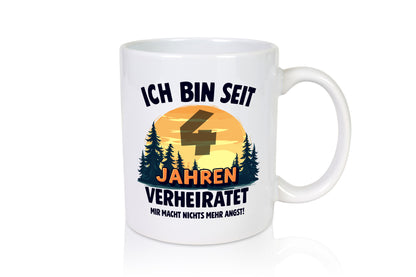 Ich bin Verheiratet | 4. Hochzeitstag Ehepaar Humor Geschenkidee Tasse