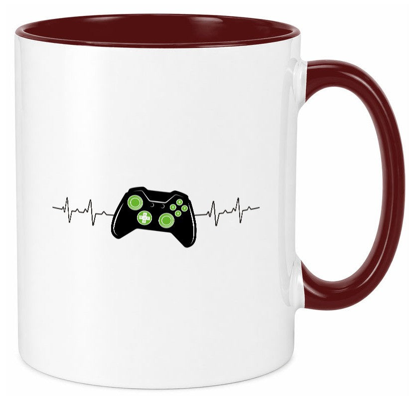 Controller Herzschlag | Heartbeat Gamer lustig Humor Geschenkidee Geschenk Tasse
