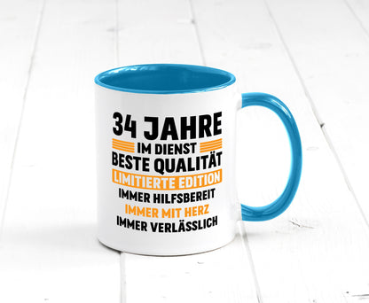 34 Jahre im Dienst | Jubiläum Arbeit v2 Humor Kollegen Büro Geschenkidee Tasse