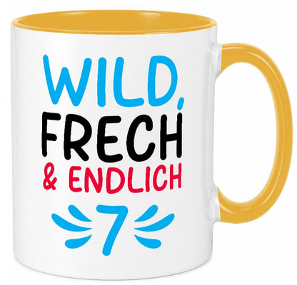7. Geburtstag | 7 Jahre Wild &amp; Frech lustiger Spruch Geschenk Geschenkidee Tasse