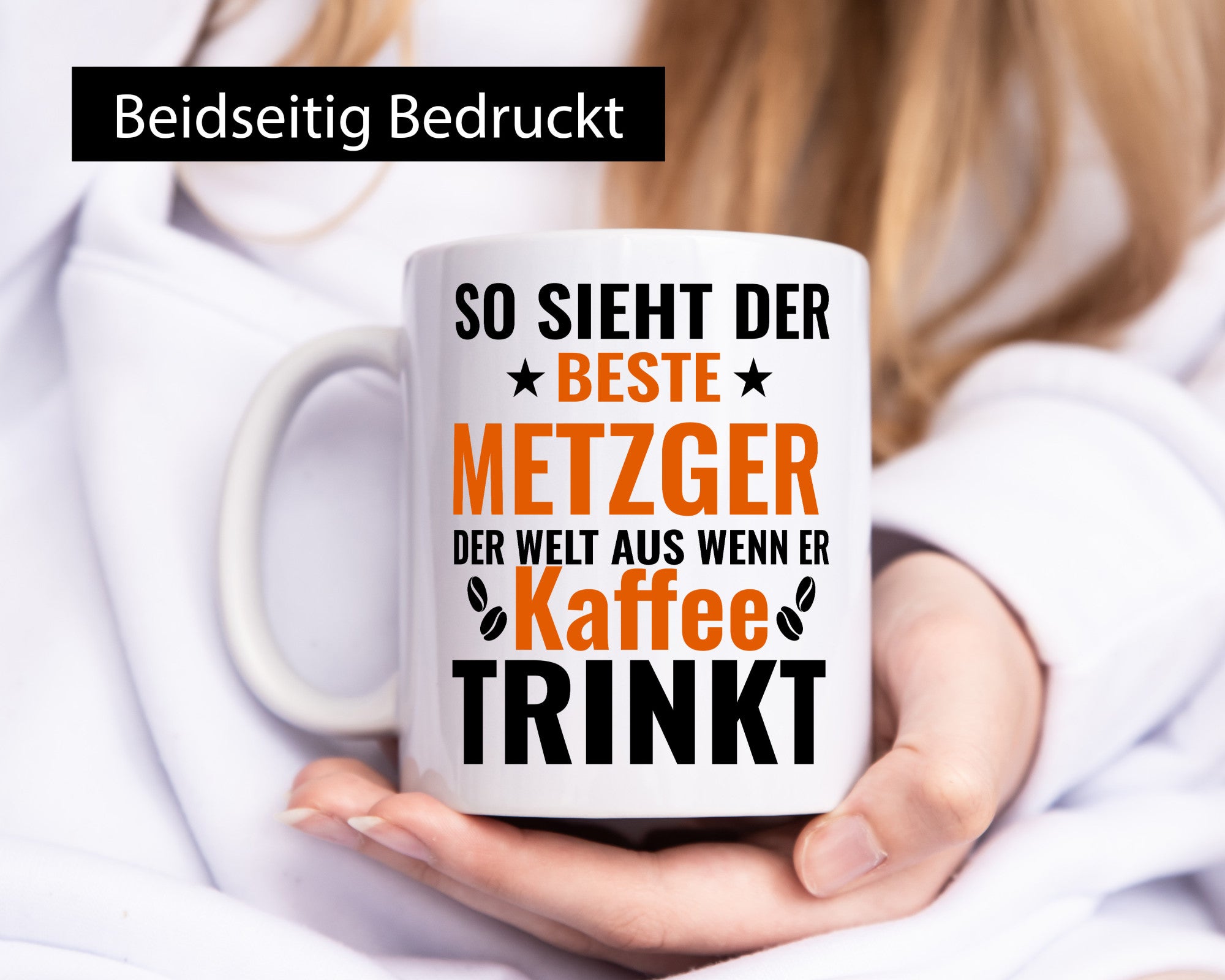 Kaffee trinkt: Metzger | Fleischer Metzgerei Geschenk Humor Geschenkidee