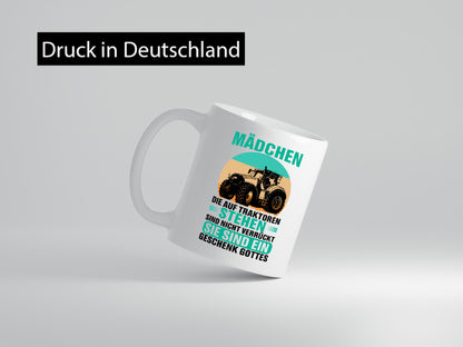 Mädchen die auf Traktoren stehen | Landwirt Bauer lustiger Spruch Geschenk