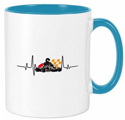 Go Kart Herzschlag | Kartsport Fan Fahrer Motor Geschenk Humor Geschenkidee Tasse