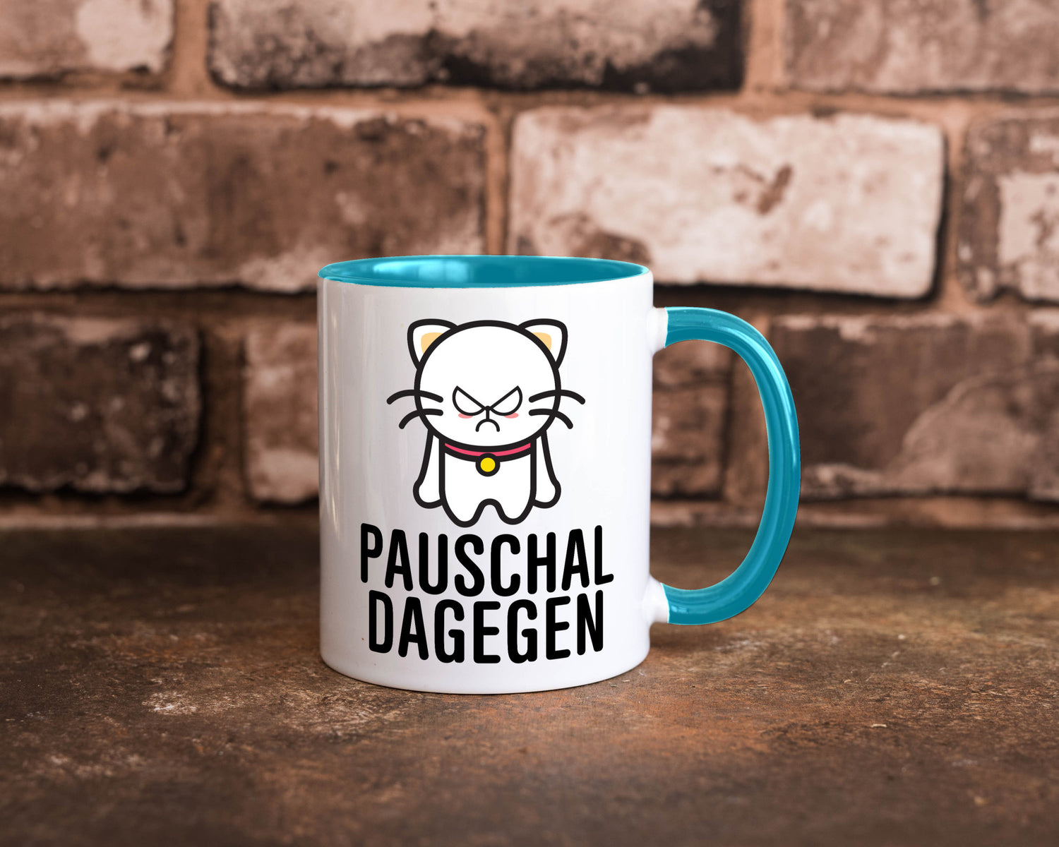 Pauschal dagegen | Katze Wut Geschenk Tierliebhaber Humor lustiger Spruch Tasse