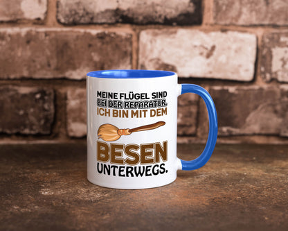 Flügel Reperatur lustig Humor Geschenkidee Geschenk Tasse